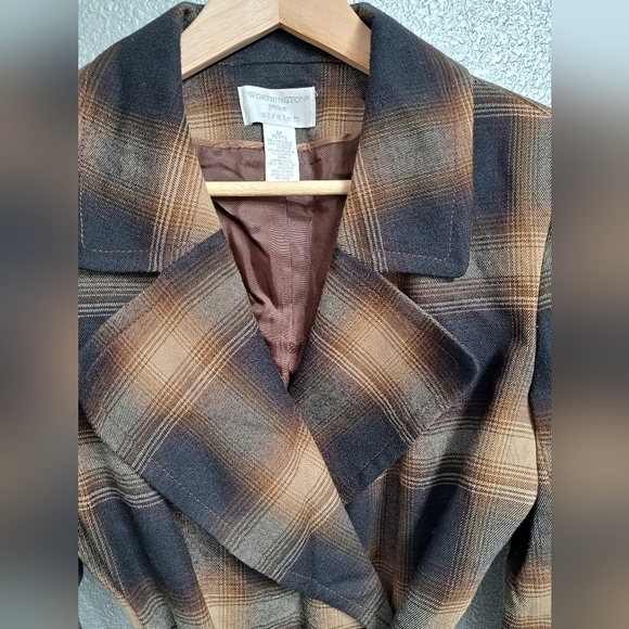 Worthington Petite Stretch Brown Wrap Jacket    Size 8P - Picture 2 of 6